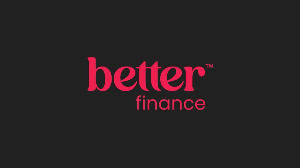 Logo of Better Finance, featuring the word 'better' in bold pink letters and 'finance' in a smaller font beneath, set against a dark background.