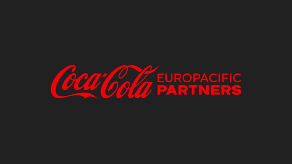 Coca-Cola Europacific Partners logo on a dark background
